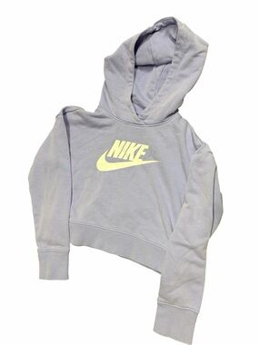 Nike Lavender Logo Cropped Hoodie Sweatshirt Size M